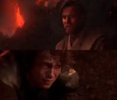 Obi-Wan and Anakin on Mustafar