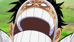 Luffy screaming with bandaged face