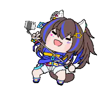 Chibi anime girl taking a selfie
