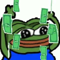 Pepe the Frog with money rain