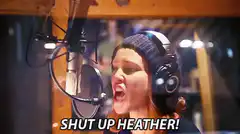 Woman yelling shut up heather