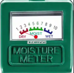 Moisture Meter Needle Moves to Wet