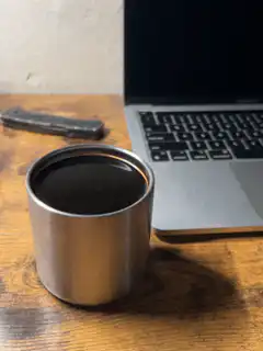 steam rising from coffee cup