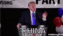 Donald Trump China podium
