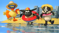 Shaun the Sheep and friends at the beach