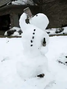 snowman drinking beer