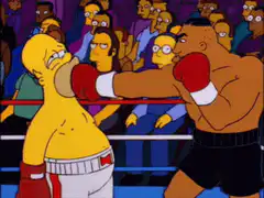 Homer Simpson gets punched in the face