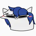 blue cat character with sunglasses