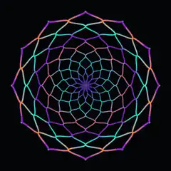Rainbow geometric pattern morphing animation