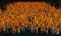 Simpsons crowd of fire