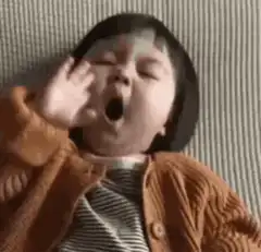 Toddler yawning and falling asleep