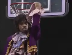 Prince gets stuck in basketball net