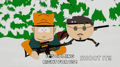 It's coming right for us! Shoot it!