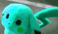 cute teal pikachu plush