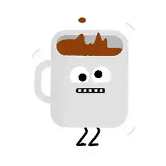 Shaking coffee mug with legs
