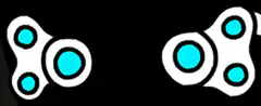 Two spinning fidget spinners