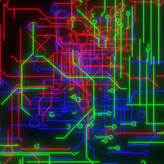 Neon circuit board animation