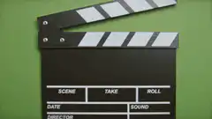 clapperboard claps and drops