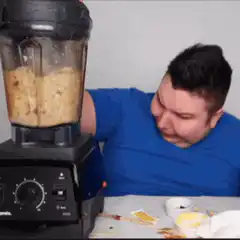 Man reacts to blender contents