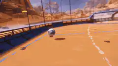 Rocket League car hit by ball with Pew sound effect