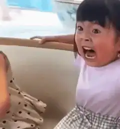 Crying toddler girl