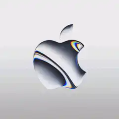 Chrome Apple Logo Glitch