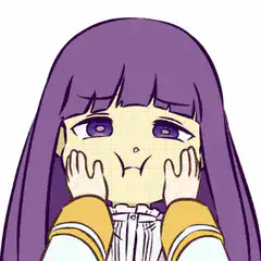 anime girl squishing her cheeks