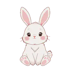 Cute white bunny blinking