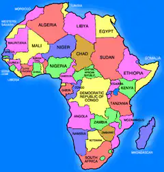 Colorful political map of Africa