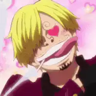 Sanji with heart eyes