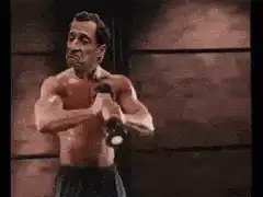 Tony Bennett lifting a dumbbell