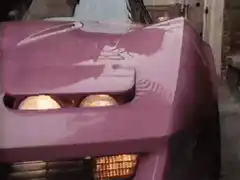 Pink car headlights pop up