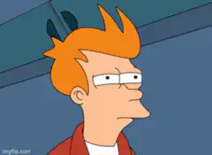 Fry squinting with lightning eyes
