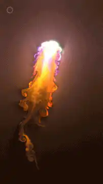 Colorful smoke plumes rising
