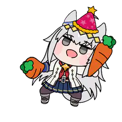 Chibi horse girl with carrots and party hat
