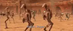 Battle droids saying Roger Roger