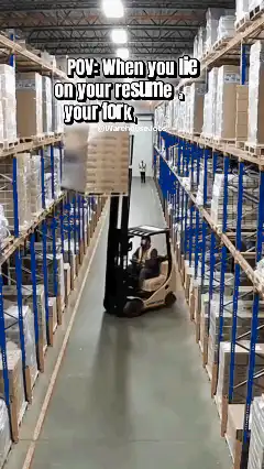 Forklift driver crashes into shelves
