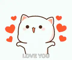 cute cat love you hearts
