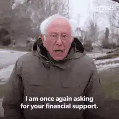 Bernie Sanders asking for financial support