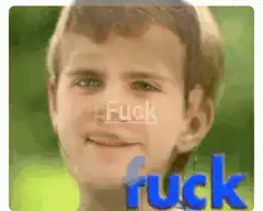 Kid with a smile saying fuck