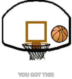 Basketball hoop with motivational text