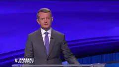 Jeopardy host does the dab