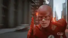 The Flash running with lightning