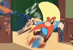 Wile E. Coyote firing guns