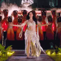 Woman belly dancing on stage