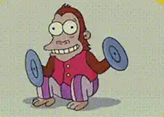 Monkey lifting weights
