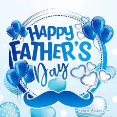 Happy Father's Day animation with balloons and mustache