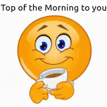 Emoji drinking tea top of the morning