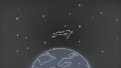 Man floating in space above Earth