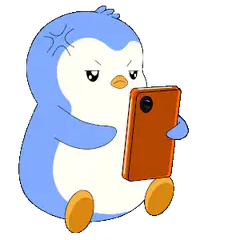 Angry penguin throws phone